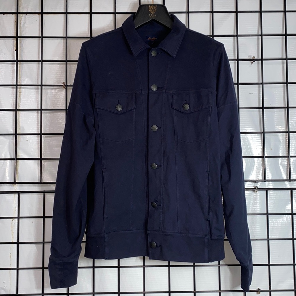 Good Man Brand Jean Jacket Premium Cotton Jersey Size M Sky Captain Blue
